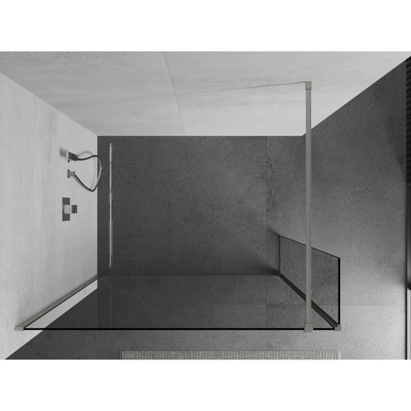 Mexen Kioto Shower Wall Walk-in 155 x 40 cm, transparent, brushed nickel - 800-155-212-97-00-040