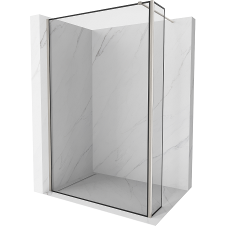Mexen Kioto shower wall Walk-in 150 x 30 cm, black frame, brushed nickel - 800-150-212-97-70-030