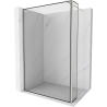 Mexen Kioto shower wall Walk-in 150 x 30 cm, black frame, brushed nickel - 800-150-212-97-70-030