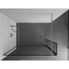 Mexen Kioto shower wall Walk-in 150 x 30 cm, black frame, brushed nickel - 800-150-212-97-70-030