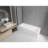 Mexen Cubik rectangular bathtub 160 x 70 cm with enclosure and 1-wing screen 70 cm, black pattern - 550316070X9307017070