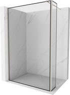 Mexen Kioto Walk-in Shower Wall 140 x 40 cm, Black Pattern, Brushed Nickel - 800-140-212-97-70-040
