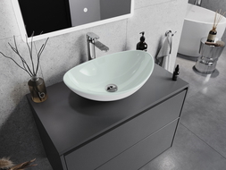 Mexen Sonia glass worktop washbasin 54 x 37 cm, white - 24145430