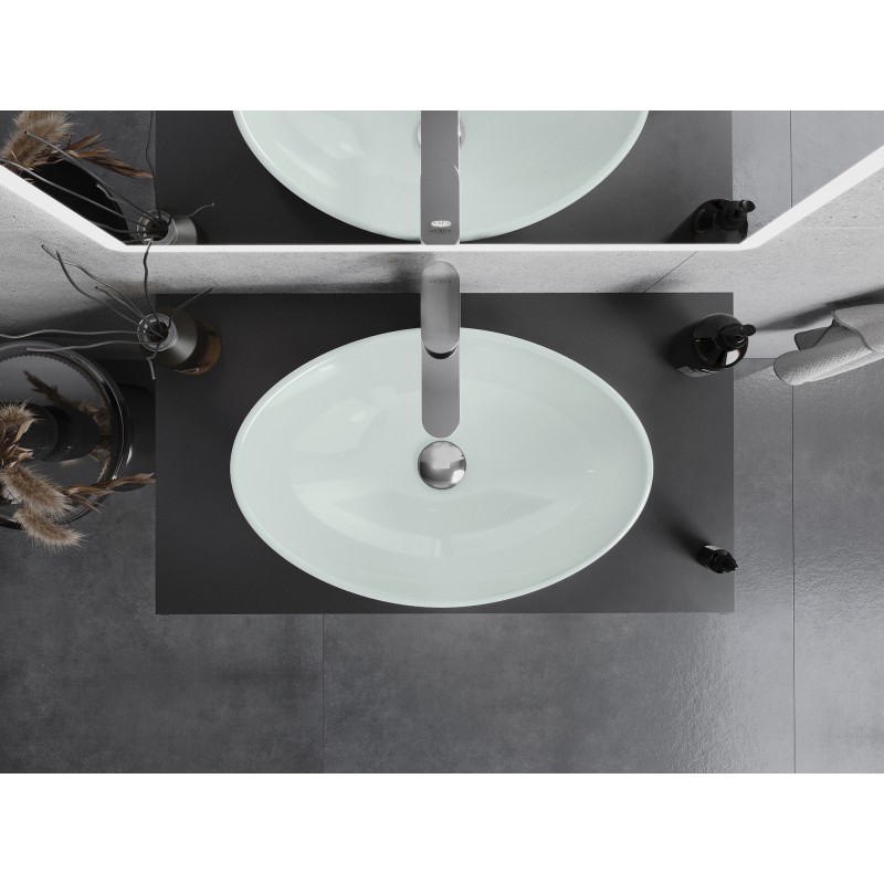 Mexen Sonia glass countertop sink 54 x 37 cm, white - 24145430