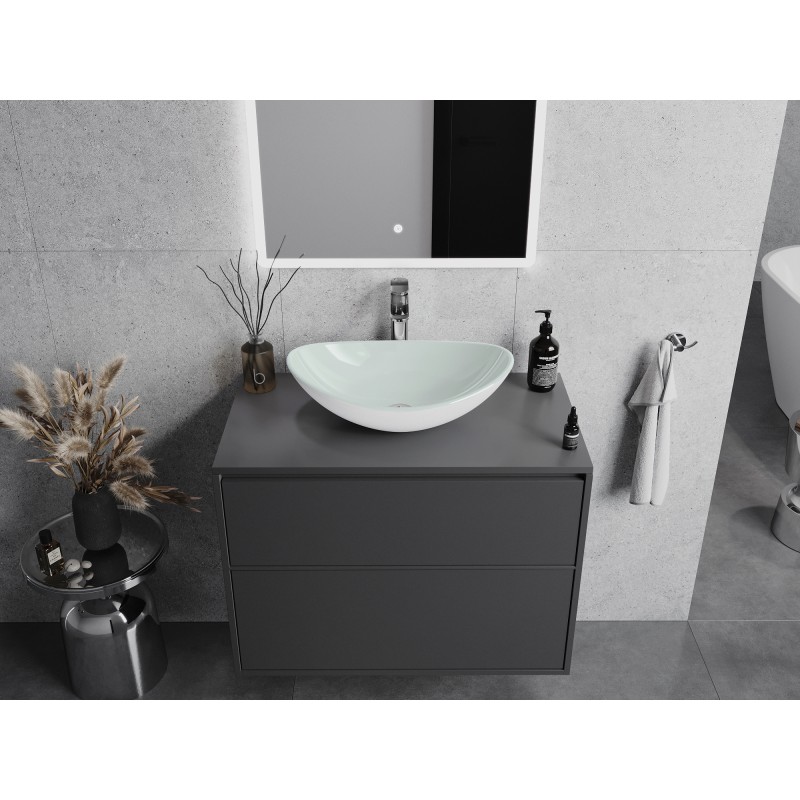 Mexen Sonia glass countertop sink 54 x 37 cm, white - 24145430