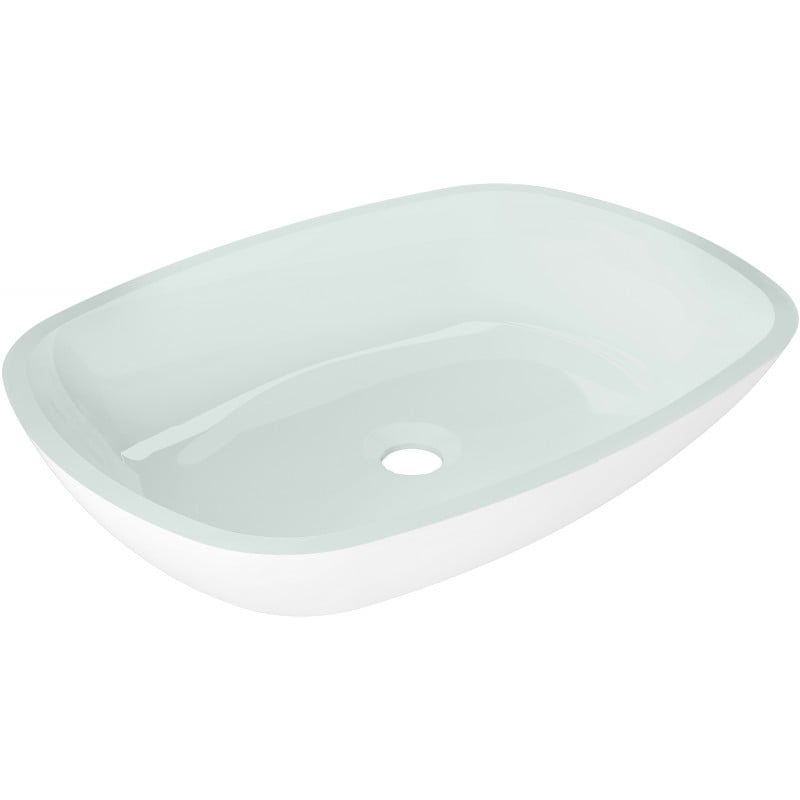Mexen Araks glass worktop washbasin 54 x 39 cm, white - 24155430