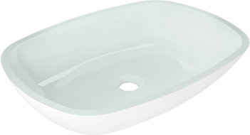 Mexen Araks glass worktop washbasin 54 x 39 cm, white - 24155430