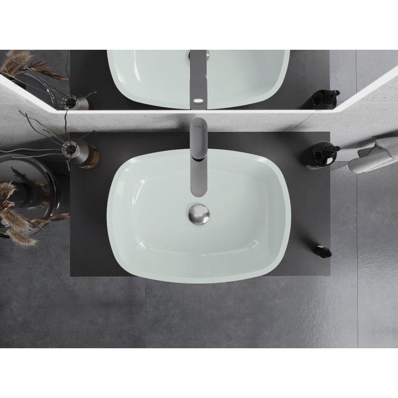 Mexen Araks glass countertop washbasin 54 x 39 cm, white - 24155430