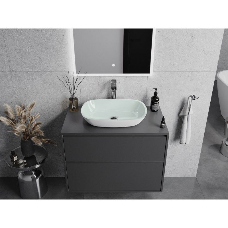 Mexen Araks glass countertop washbasin 54 x 39 cm, white - 24155430