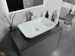 Mexen Megan glass countertop washbasin 56 x 36 cm, white - 24135630