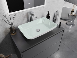 Mexen Megan glass worktop washbasin 56 x 36 cm, white - 24135630