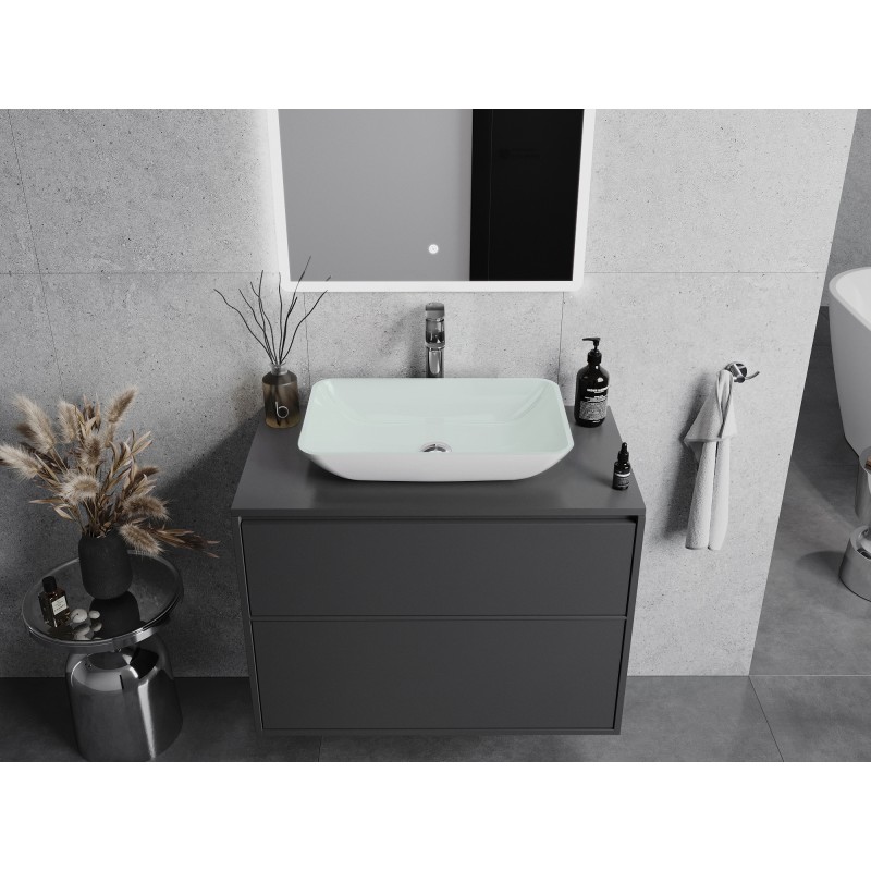 Mexen Megan glass countertop sink 56 x 36 cm, white - 24135630