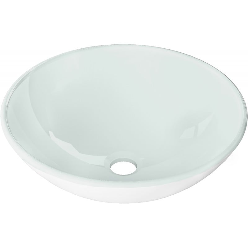 Mexen Mira glass countertop washbasin 42 x 42 cm, white - 24124230