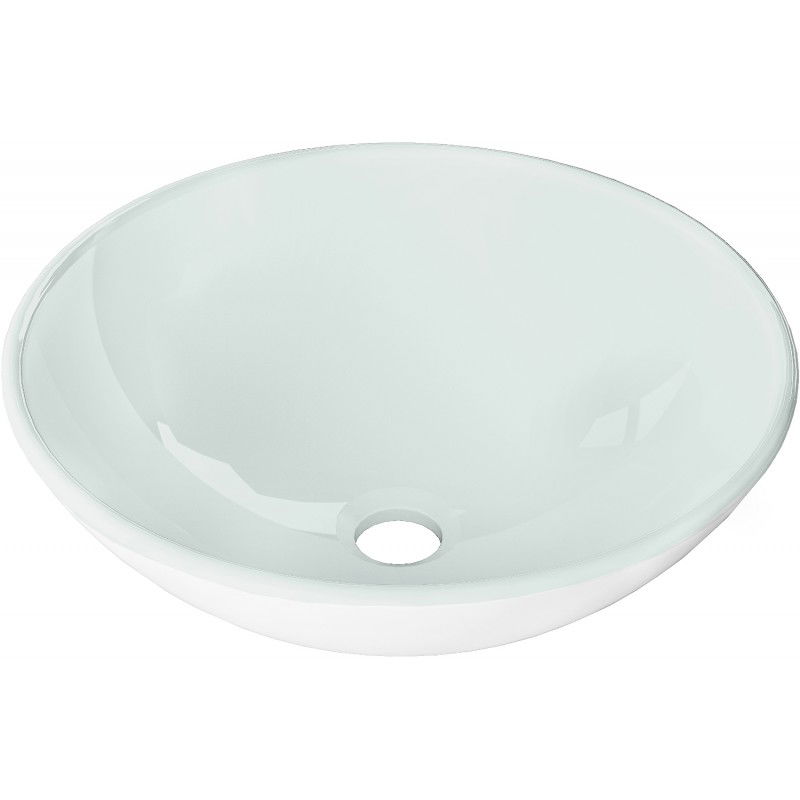 Mexen Mira glass worktop washbasin 42 x 42 cm, white - 24124230