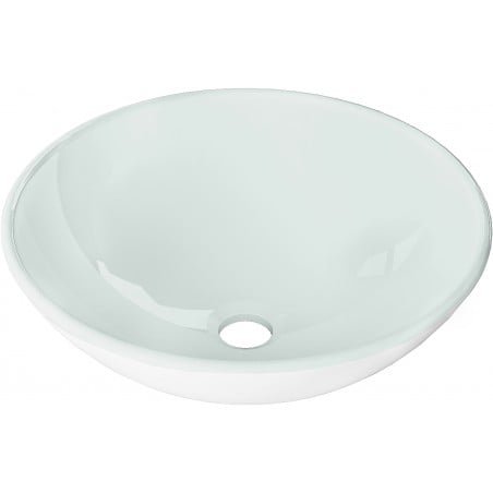Mexen Mira glass countertop washbasin 42 x 42 cm, white - 24124230