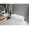 Mexen Cubik rectangular bath 160 x 70 cm with casing and single-leaf screen 70 cm, black pattern - 550316070X9307017077