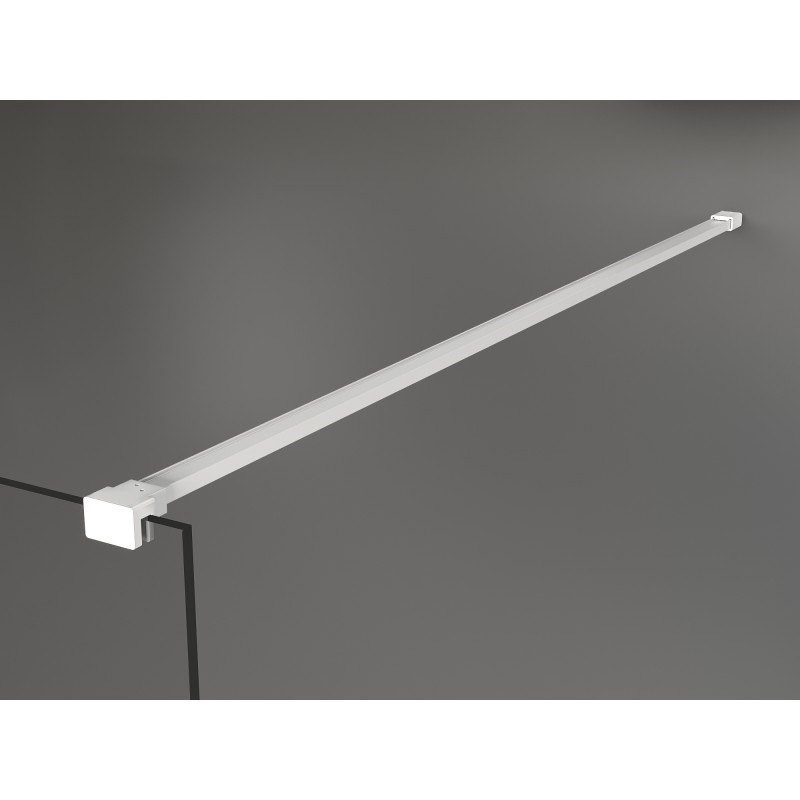 Mexen Kioto freestanding shower wall 100 x 200 cm, 8 mm stripes, white - 800-100-002-20-09