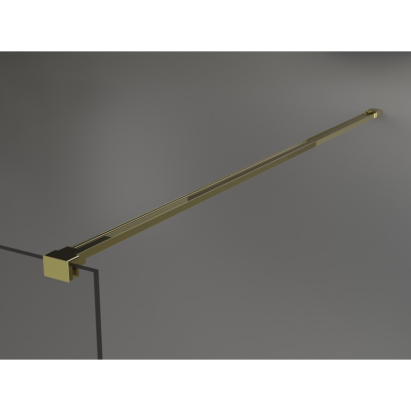 Mexen Kioto freestanding shower wall 110 x 200 cm, mirror 8 mm, gold - 800-110-002-50-50