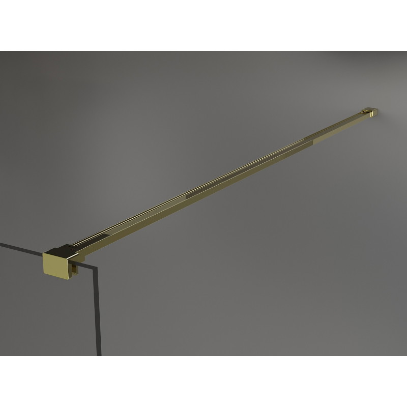 Mexen Kioto freestanding shower wall 140 x 200 cm, striped 8 mm, gold - 800-140-002-50-09