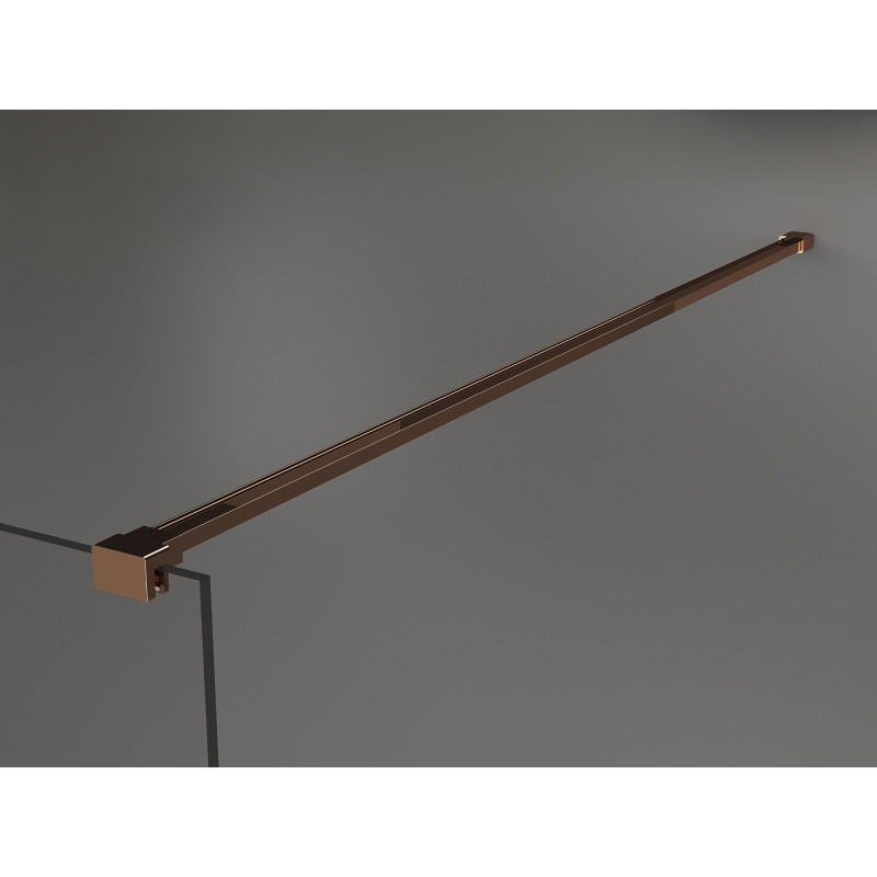 Mexen Kioto 130 x 200 cm freestanding shower wall, 8 mm ribs, rose gold - 800-130-002-60-09