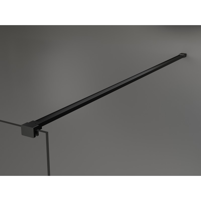 Mexen Kioto freestanding shower wall 140 x 200 cm, stripes 8 mm, black - 800-140-002-70-09