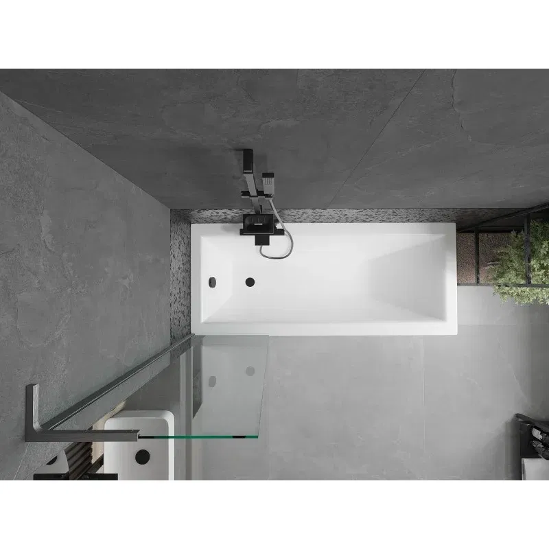 Mexen Next L Single-Panel Bath Screen 50 x 150 cm, Transparent, Brushed Gun Gray - 895-050-000-03-00-66