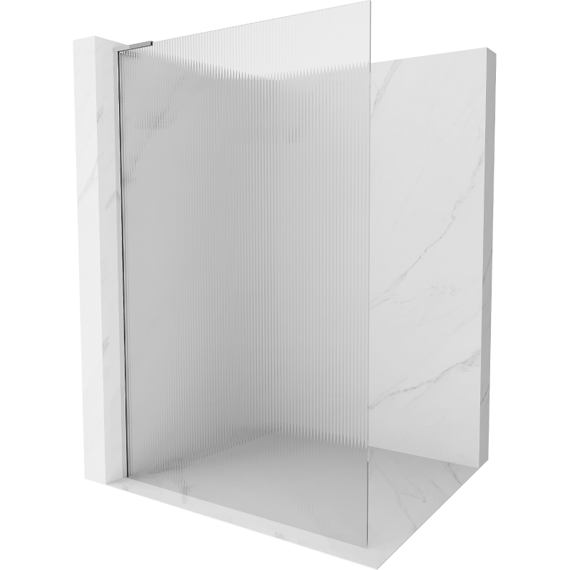 Mexen Kioto L Walk-in Shower Wall 100 x 200 cm, Clear, Chrome - 800-100-103-01-09