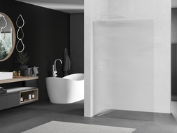 Mexen Kioto L Walk-in Shower Wall 70 x 200 cm, Clear, White - 800-070-103-20-09