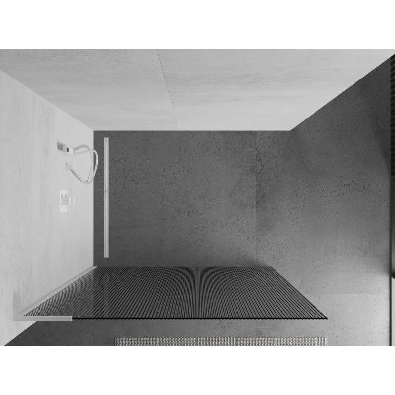 Mexen Kioto L Walk-in Shower Wall 70 x 200 cm, Stripes, White - 800-070-103-20-09