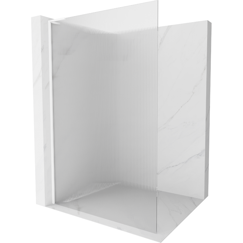 Mexen Kioto L Walk-in Shower Screen 110 x 200 cm, Clear, White - 800-110-103-20-09
