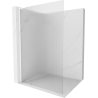 Mexen Kioto L Walk-in Shower Screen 110 x 200 cm, Clear, White - 800-110-103-20-09