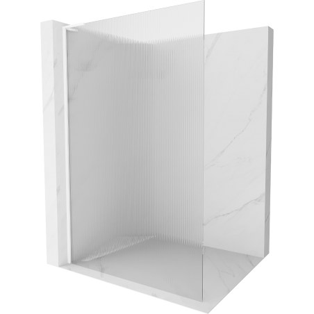 Mexen Kioto L Walk-in Shower Wall 120 x 200 cm, Stripes, White - 800-120-103-20-09