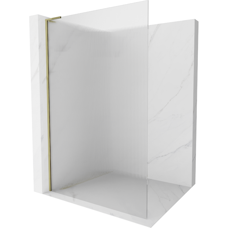 Mexen Kioto L Walk-in Shower Wall 70 x 200 cm, Glass, Gold - 800-070-103-50-09