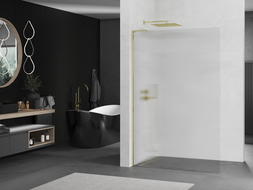 Mexen Kioto L Walk-in Shower Wall 90 x 200 cm, Stripes, Gold - 800-090-103-50-09