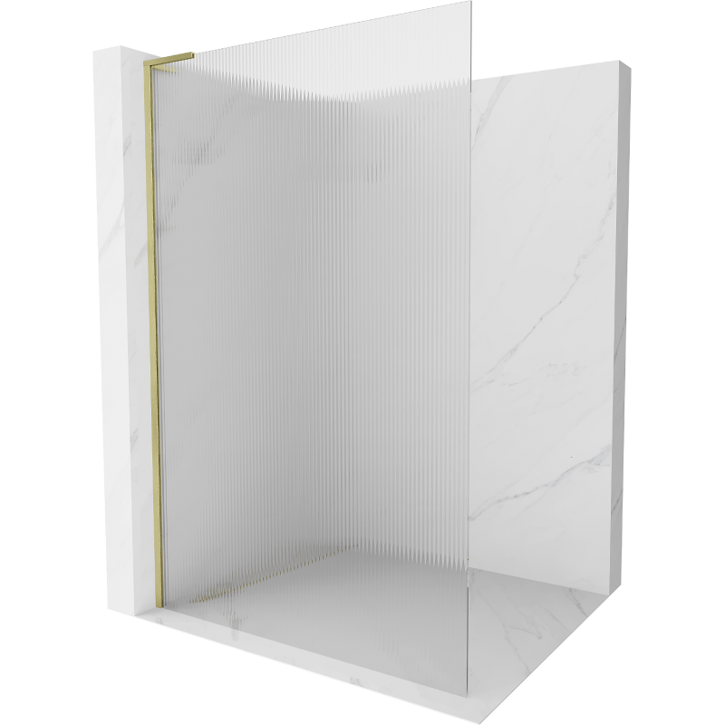Mexen Kioto L Walk-in Shower Wall 80 x 200 cm, Matte, Brushed Gold - 800-080-103-55-09
