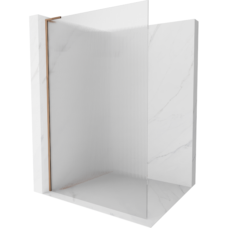 Mexen Kioto L Walk-in Shower Wall 70 x 200 cm, Clear, Rose Gold - 800-070-103-60-09