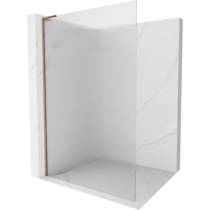 Mexen Kioto L Walk-in Shower Wall 110 x 200 cm, clear, rose gold - 800-110-103-60-09