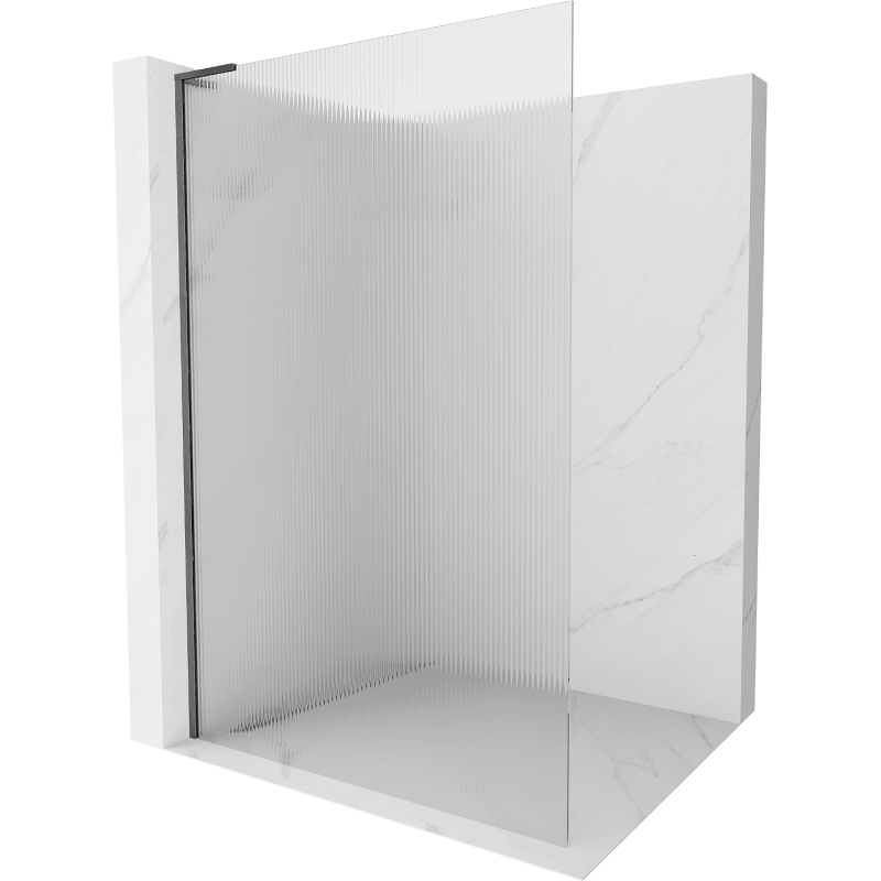 Mexen Kioto L Walk-in Shower Wall 80 x 200 cm, matte, gun gray brushed - 800-080-103-66-09
