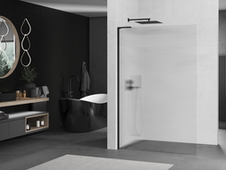 Mexen Kioto L Shower Wall Walk-in 80 x 200 cm, Clear, Black - 800-080-103-70-09