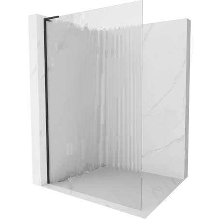 Mexen Kioto L Walk-in Shower Wall 90 x 200 cm, Clear, Black - 800-090-103-70-09