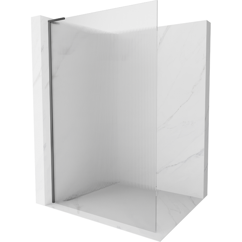 Mexen Kioto L Walk-in Shower Wall 70 x 200 cm, Clear, Gun Metal - 800-070-103-95-09