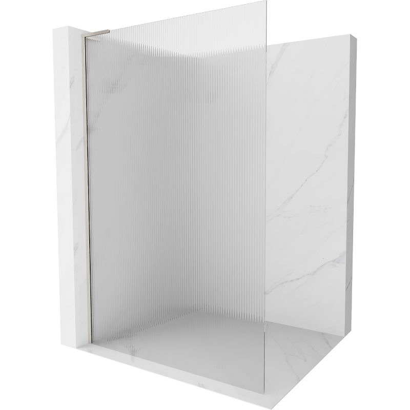 Mexen Kioto L Walk-in Shower Wall 110 x 200 cm, Matt, Brushed Nickel - 800-110-103-97-09