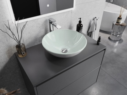 Mexen Mira glass worktop washbasin 42 x 42 cm, white - 24124230