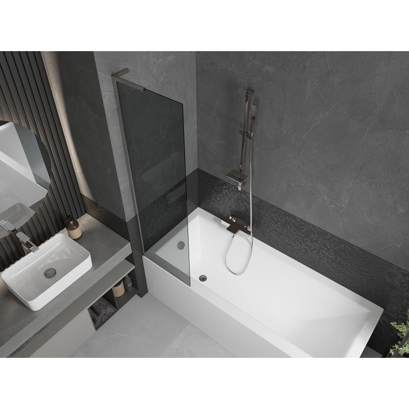 Mexen Next L 1-wing bath screen 50 x 150 cm, graphite, chrome - 895-050-000-03-40-01