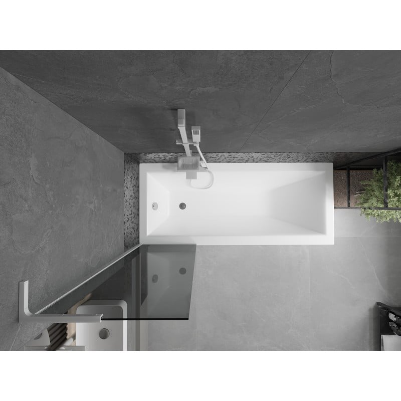 Mexen Next L Bath Screen 1-wing 50 x 150 cm, Graphite, White - 895-050-000-03-40-20