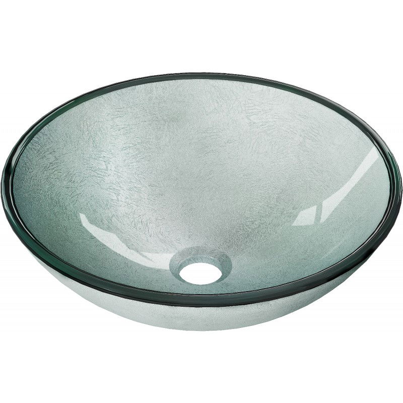 Mexen Mira glass worktop washbasin 42 x 42 cm, silver - 24124211