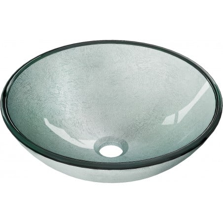 Mexen Mira glass countertop washbasin 42 x 42 cm, silver - 24124211