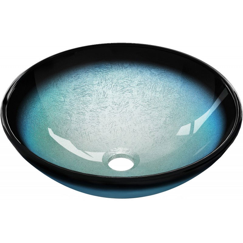 Mexen Mira glass worktop washbasin 42 x 42 cm, Blue - 24124247