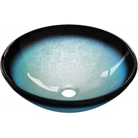 Mexen Mira glass countertop washbasin 42 x 42 cm, blue - 24124247
