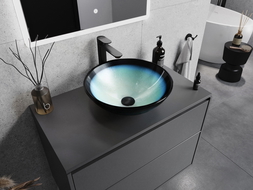 Mexen Mira glass worktop washbasin 42 x 42 cm, Blue - 24124247